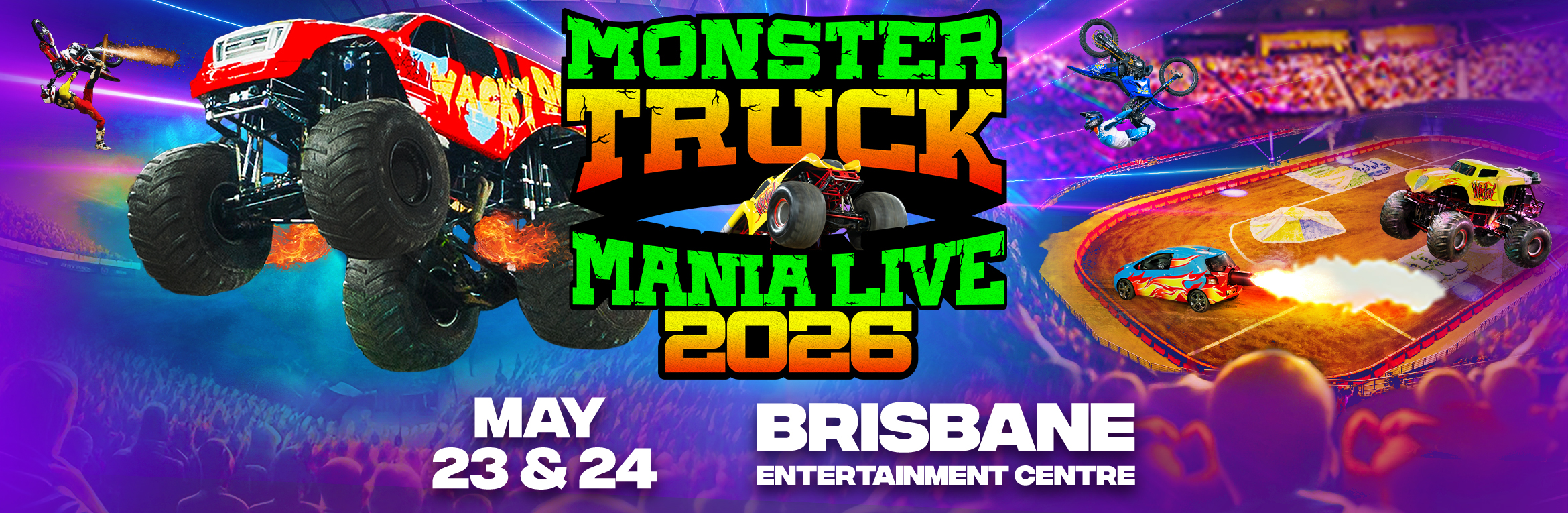MONSTER TRUCK MANIA LIVE on SAT 23 & SUN 24 MAY 2026