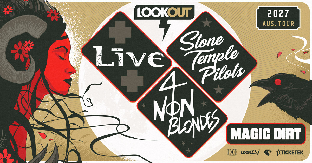 BEC Event: Lookout 2027 – Live, Stone Temple Pilots &amp; 4 Non Blondes on Wednesday 24 March 2027 | 6:20pm (time subject to change)